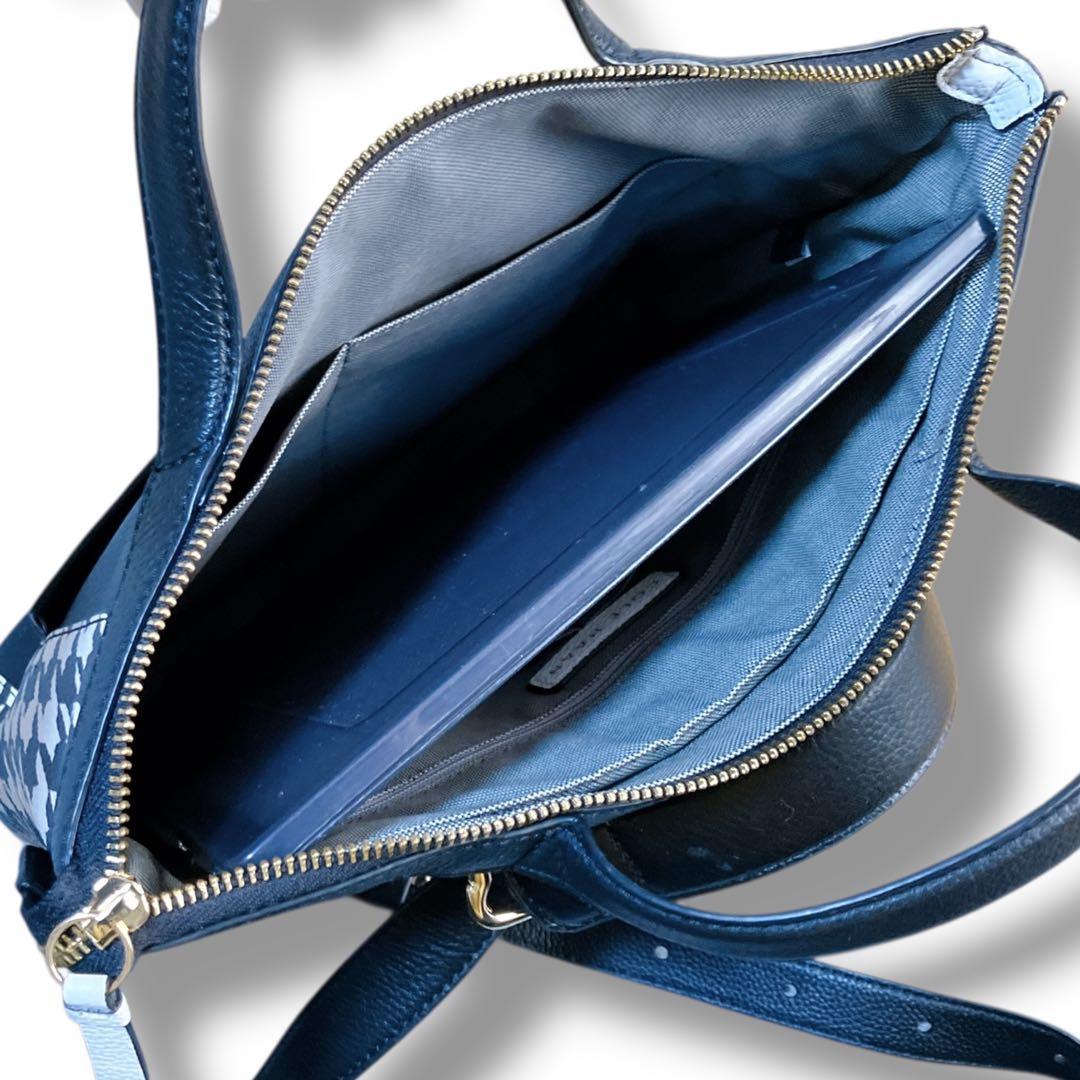 コールハーン 良品 3way 多収納 大容量 A4収納可 リュック 千鳥格子