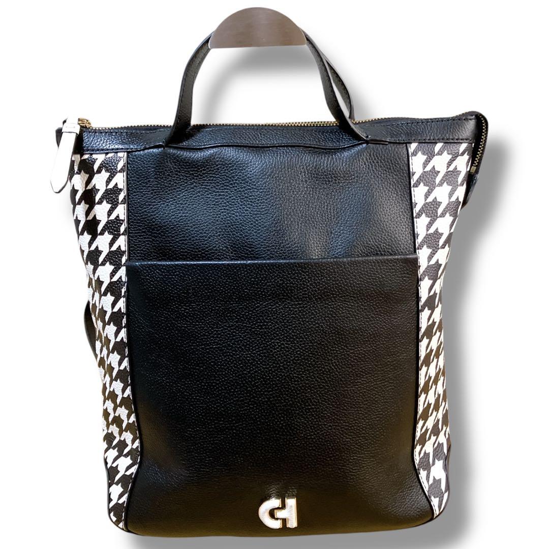 コールハーン 良品 3way 多収納 大容量 A4収納可 リュック 千鳥格子