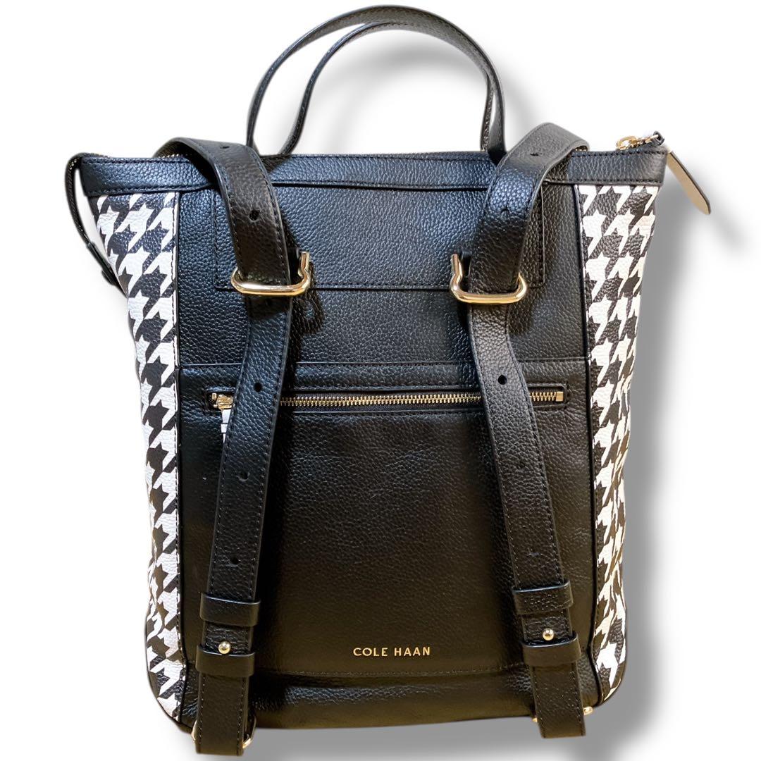 コールハーン 良品 3way 多収納 大容量 A4収納可 リュック 千鳥格子