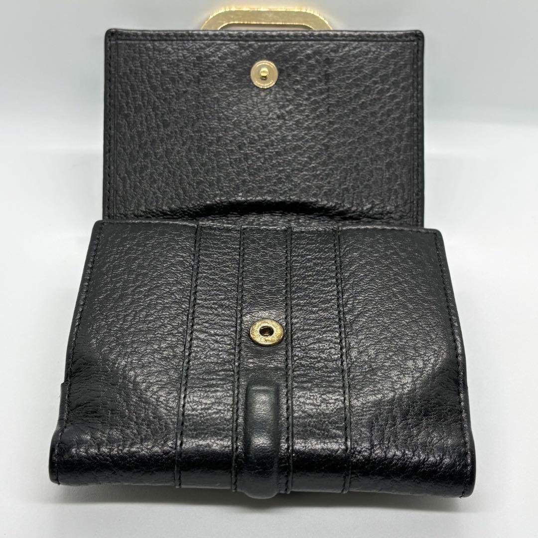 GUCCI 二つ折り財布 マーモント Wホック レザー 黒 男女兼用 正規品