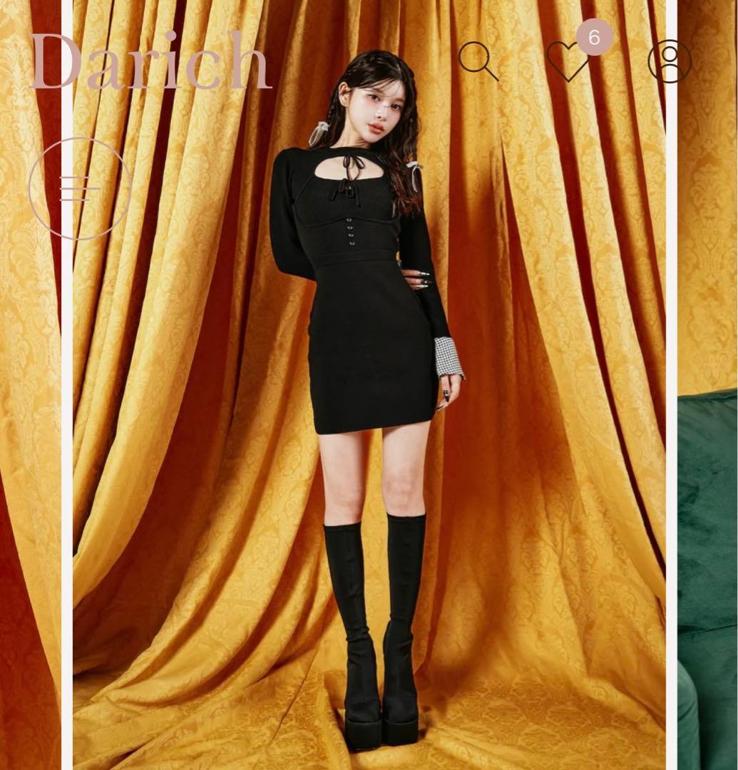 フロントオープンニットミニワンピースDarich（ダーリッチ） フロント