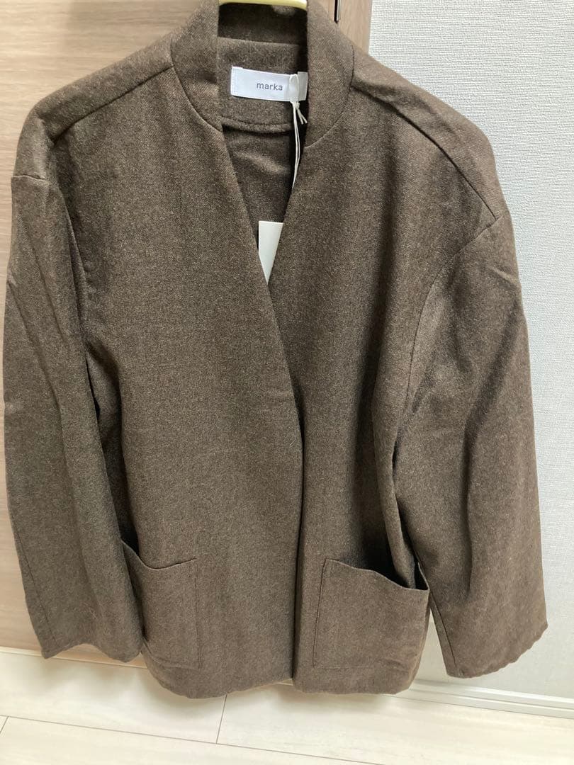 MARKA 2/48 ウールソフトサージ ラペルレス シャツジャケット MARKA