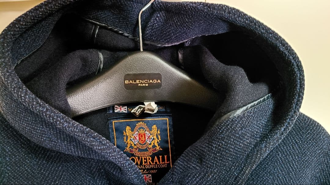 グローバーオール ヘリンボーン ダッフルコ ート 水牛トグル gbus36