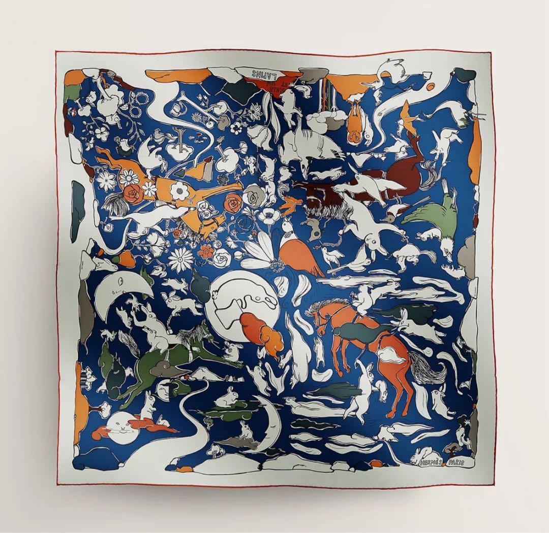 エルメスHermes カレ 90 《千と一のウサギ》未使用 スカーフ