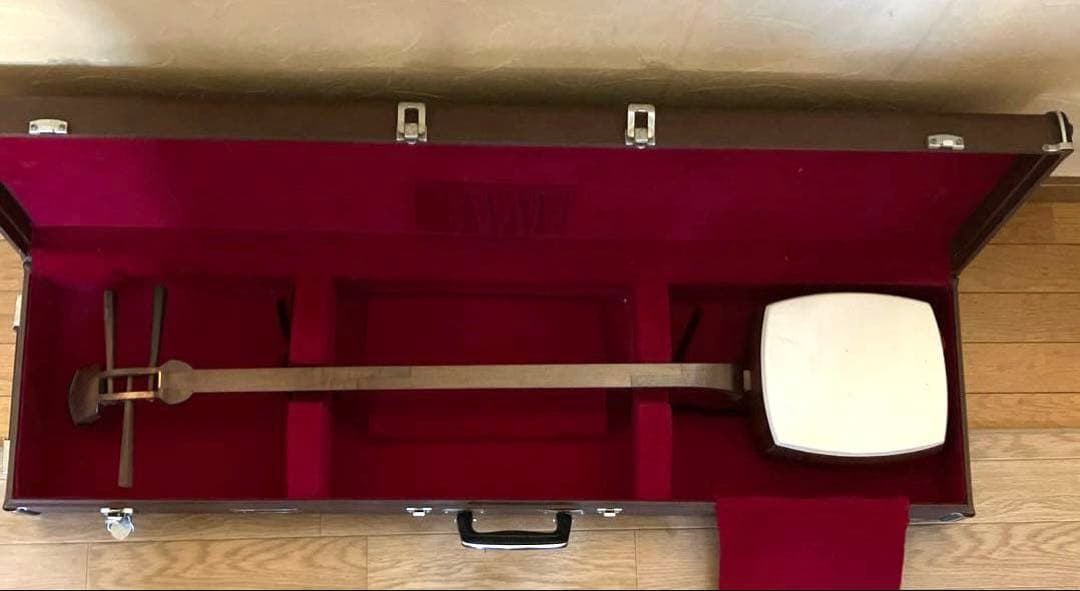 長唄・小唄三味線 銀細 綾杉洞 桑棹 かんべり修理済み 革両面