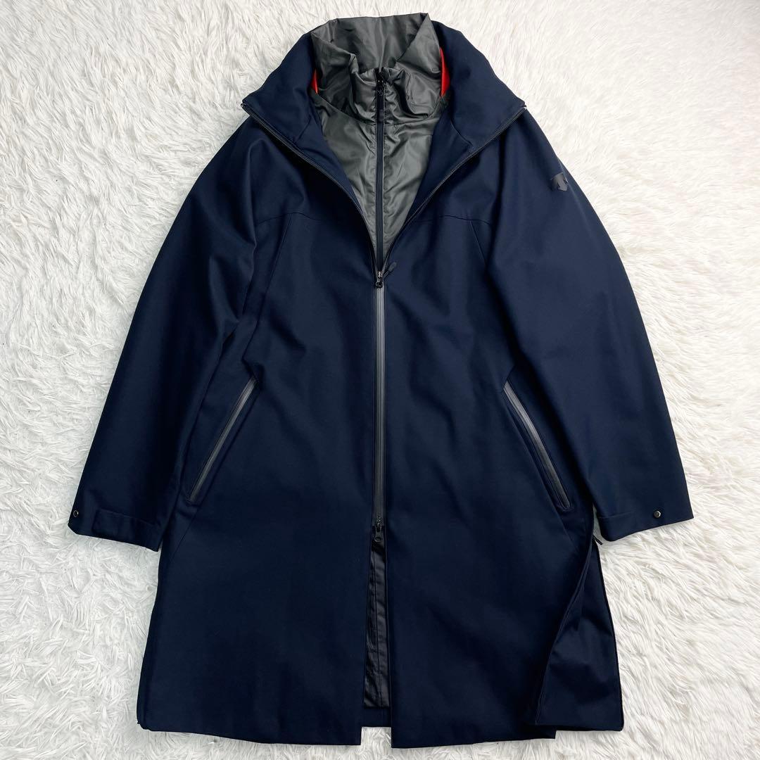 美品 Lサイズ DESCENTE スタンドカラーコート 着脱パファーベスト 撥水