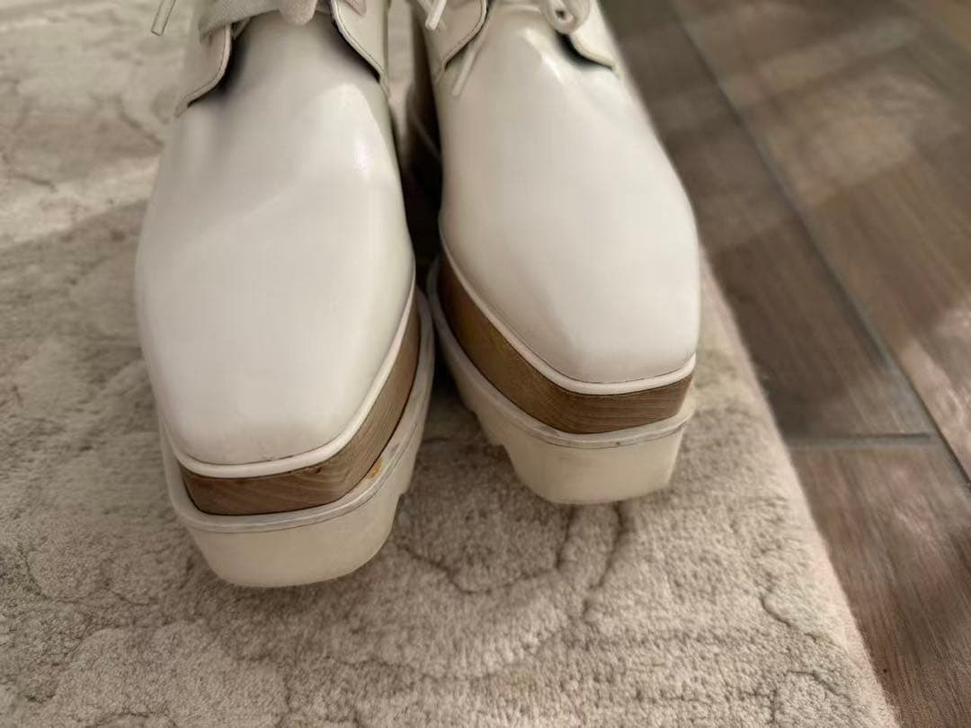 ステラマッカートニー　ホワイトレザー ウェッジソール スニーカー