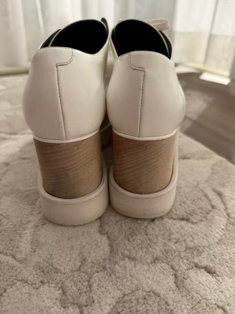 ステラマッカートニー　ホワイトレザー ウェッジソール スニーカー