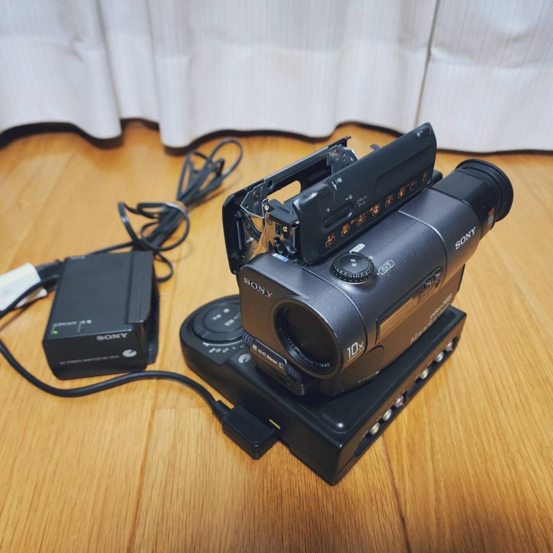 動作確認済】高画質 SONY Hi8 8ミリ ビデオカメラ クレードル セット