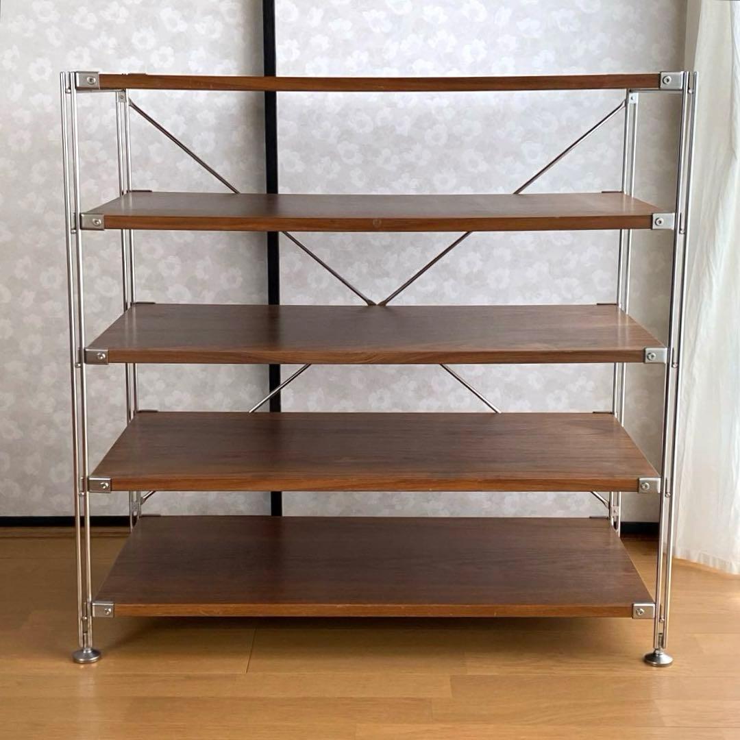 無印良品 ステンレスユニットシェルフ ウォールナット材棚セット