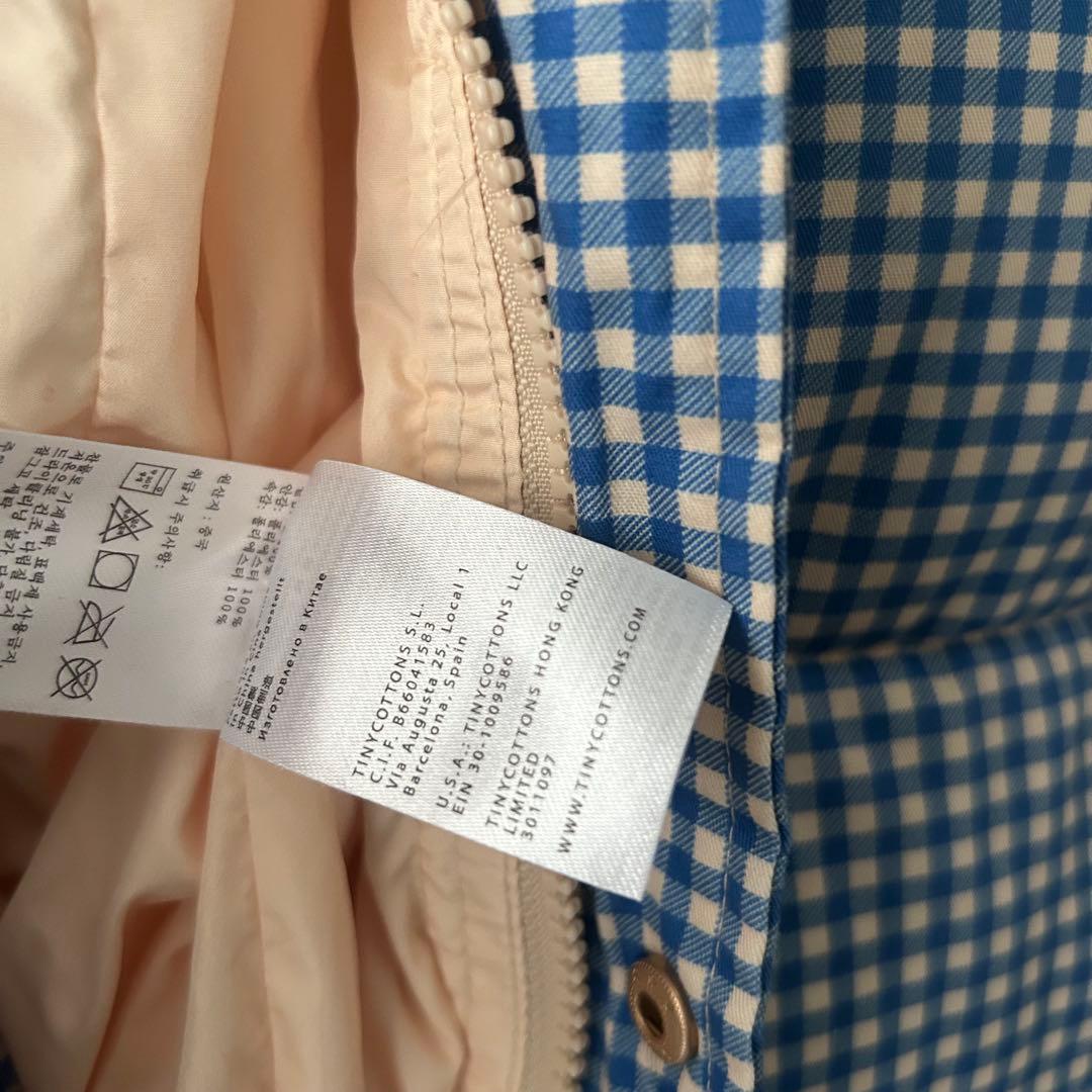 アウター TINY COTTONS VICHY PADDED OVERALL 4Y