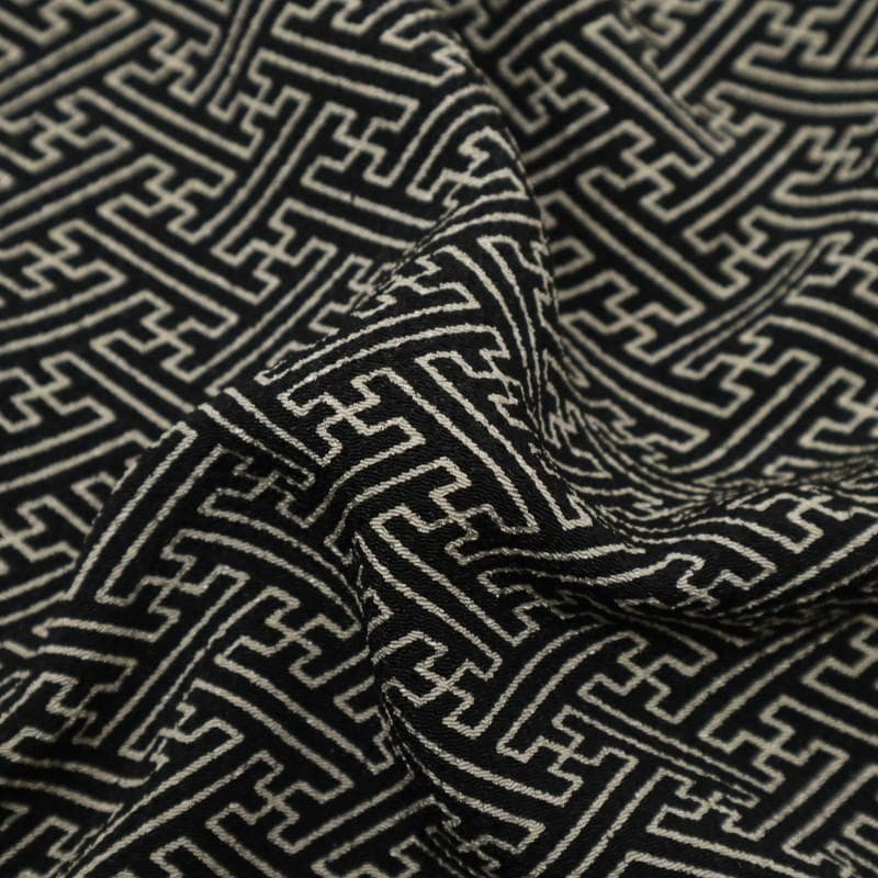 七五三羽織袴着物セット＊男児　3歳～　シンプル 紗綾 黒 灰青 化繊 9RH15