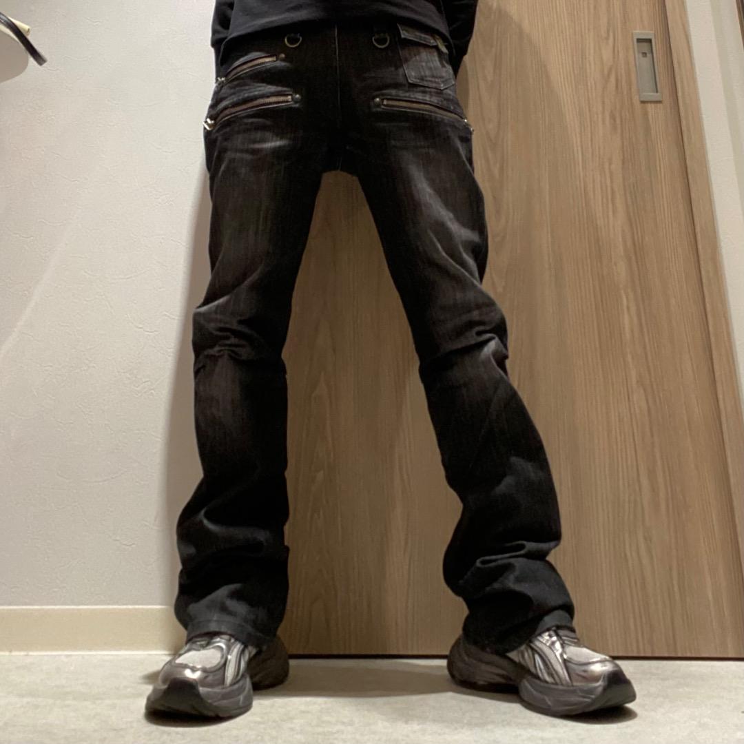 BLUE WAY ネオお兄系 ギャル男 y2k ギミック ブラックフレアデニム