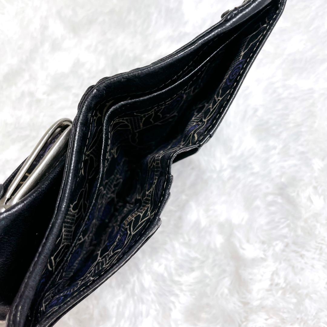 廃盤希少✨アナスイ がま口 財布 本革 ローズガーデン ブラック