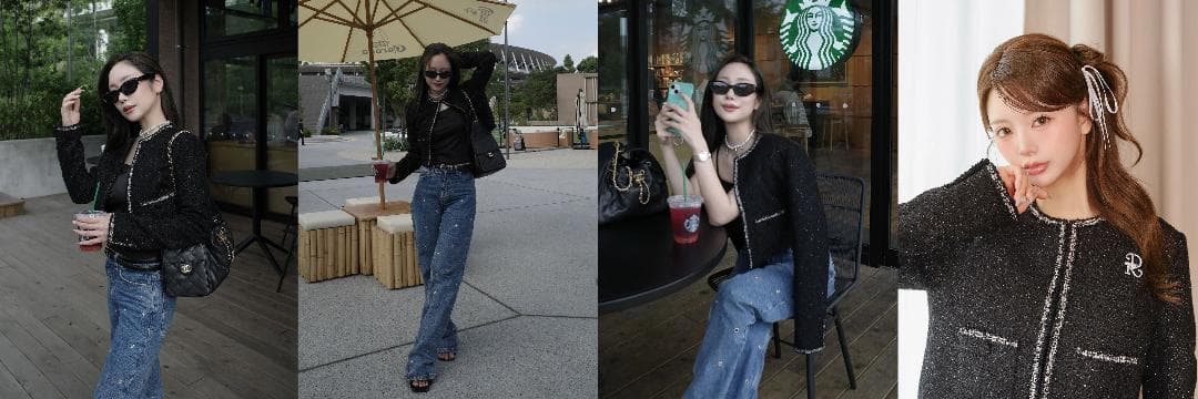 ダーリッチ darich スパンコールツイードミニスカート アイボリー S