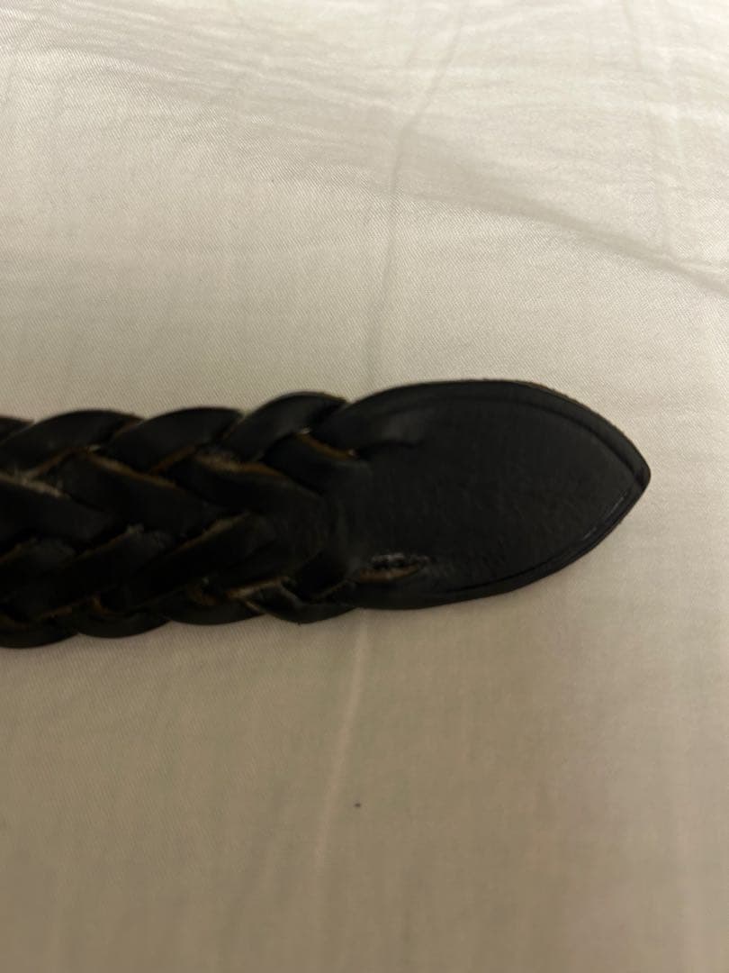 ホワイトハウスコックス レザー 編み込みベルト ブラック