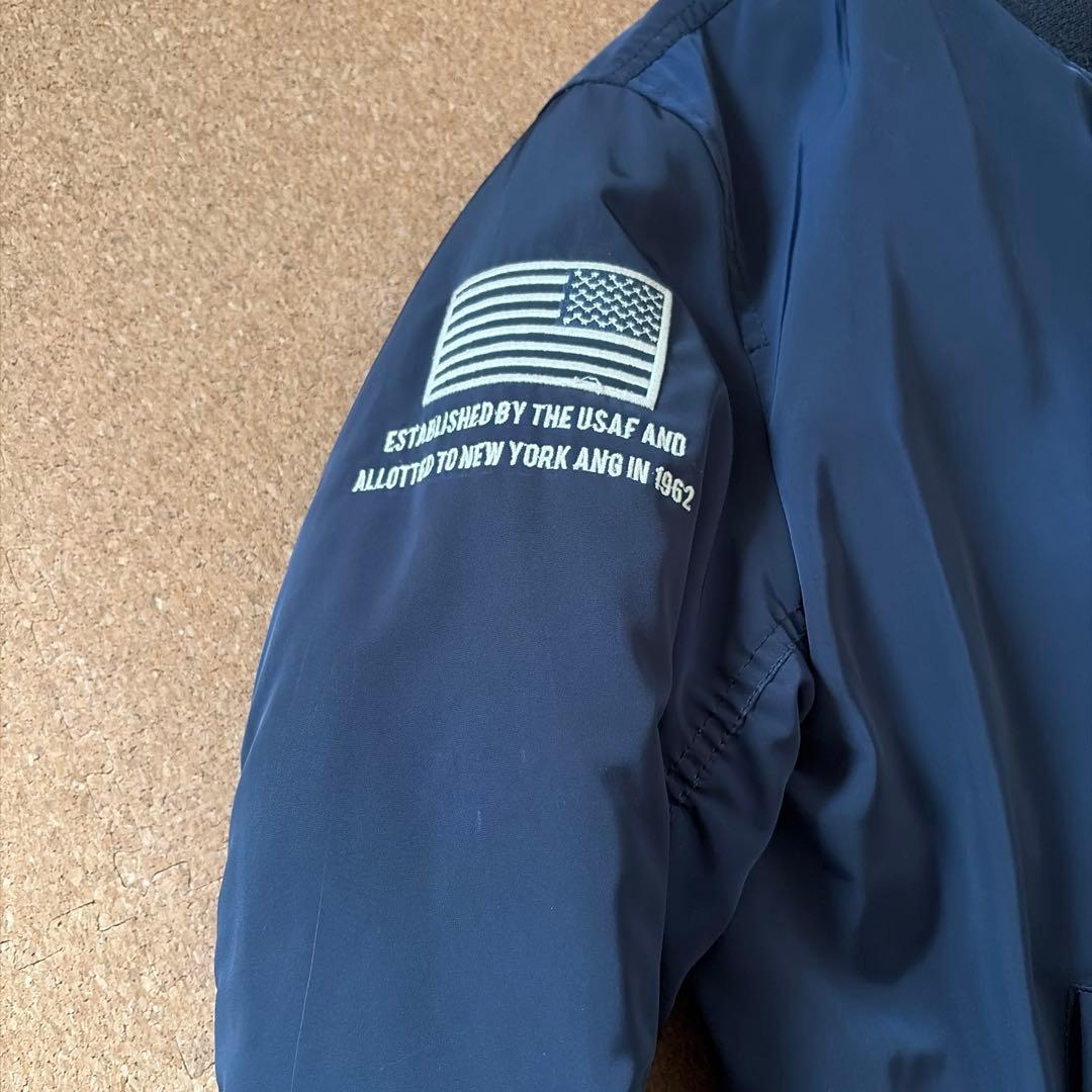 希少 アヴィレックス MA-1 フライトジャケット N.Y.A.N.G 刺繍 紺