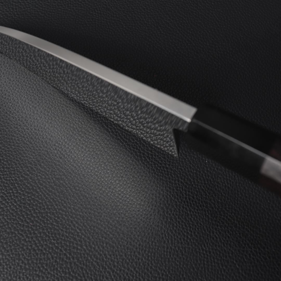 10781鏡面仕上げ出刃包丁5寸 刃は究極の切れ味 刺身包丁 黒檀黒水牛角八角柄