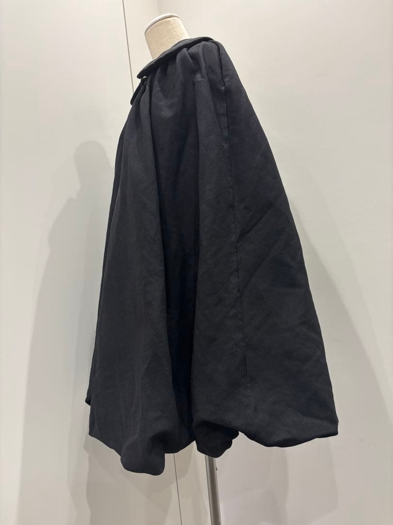 20AW コムデギャルソン ポリエステル縮絨 ケープコート ノワールケイ