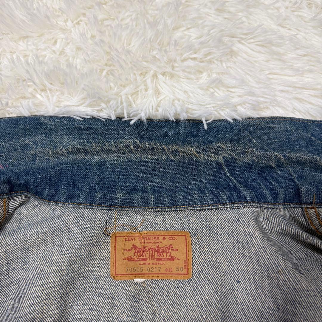 ビッグサイズ50✨70s リーバイス 70505 ケアタグ 濃紺 刻印52 希少