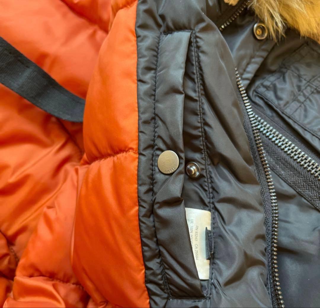 DIESEL モッズコート 黒 ファー付 アウター　オレンジ　ディーゼル　ロング