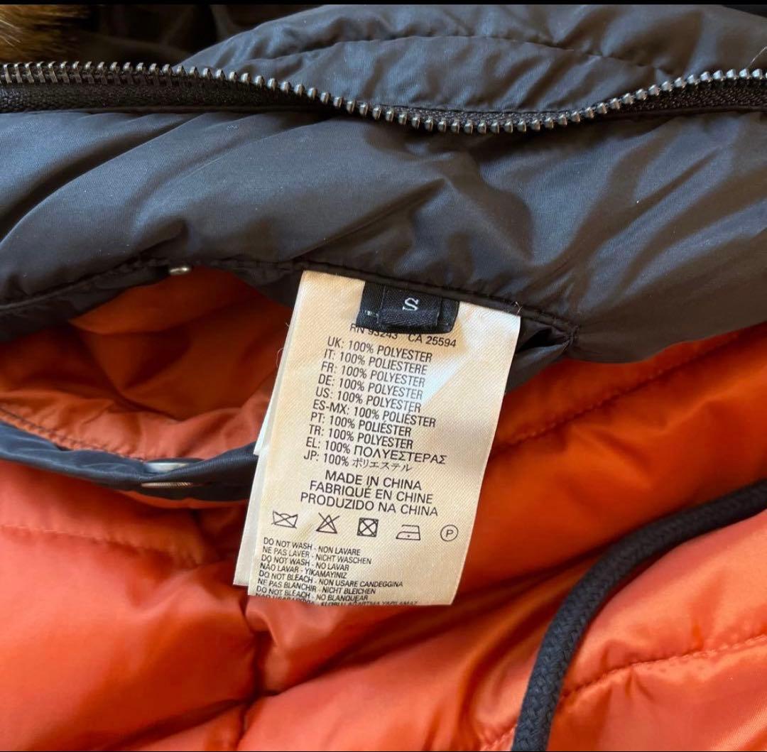 DIESEL モッズコート 黒 ファー付 アウター　オレンジ　ディーゼル　ロング