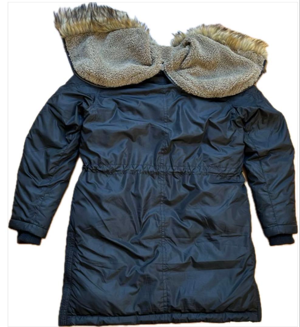 DIESEL モッズコート 黒 ファー付 アウター　オレンジ　ディーゼル　ロング