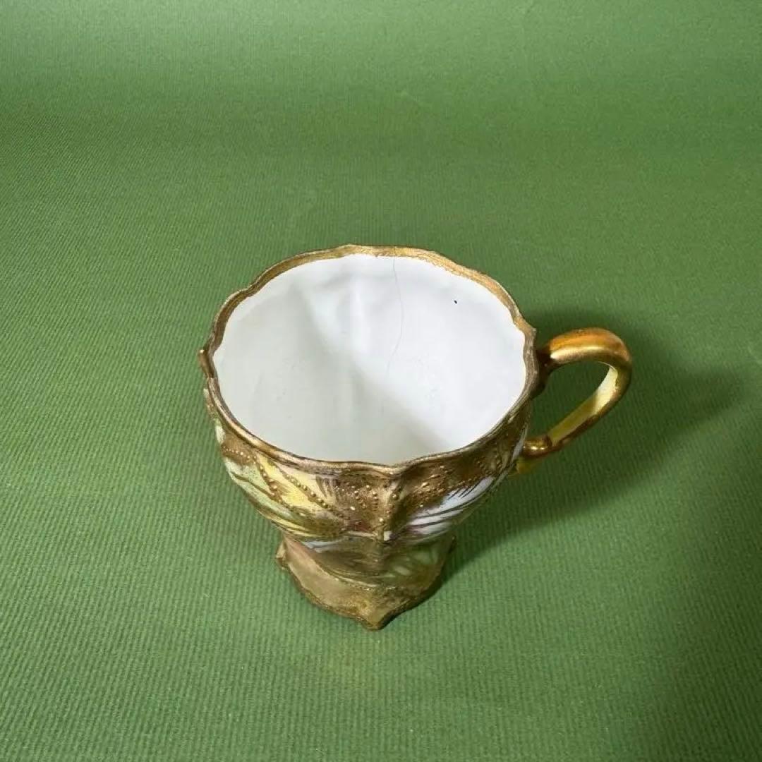 希少 オールドノリタケ ゴールドスプレー技法 モカセット メイプル