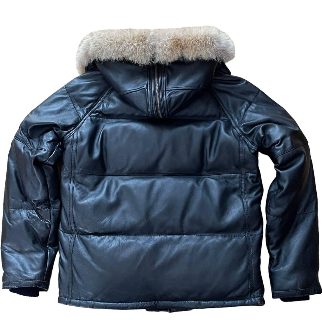 極暖 AVIREX アヴィレックス N-2B レザー ダウンジャケット 羊革 L