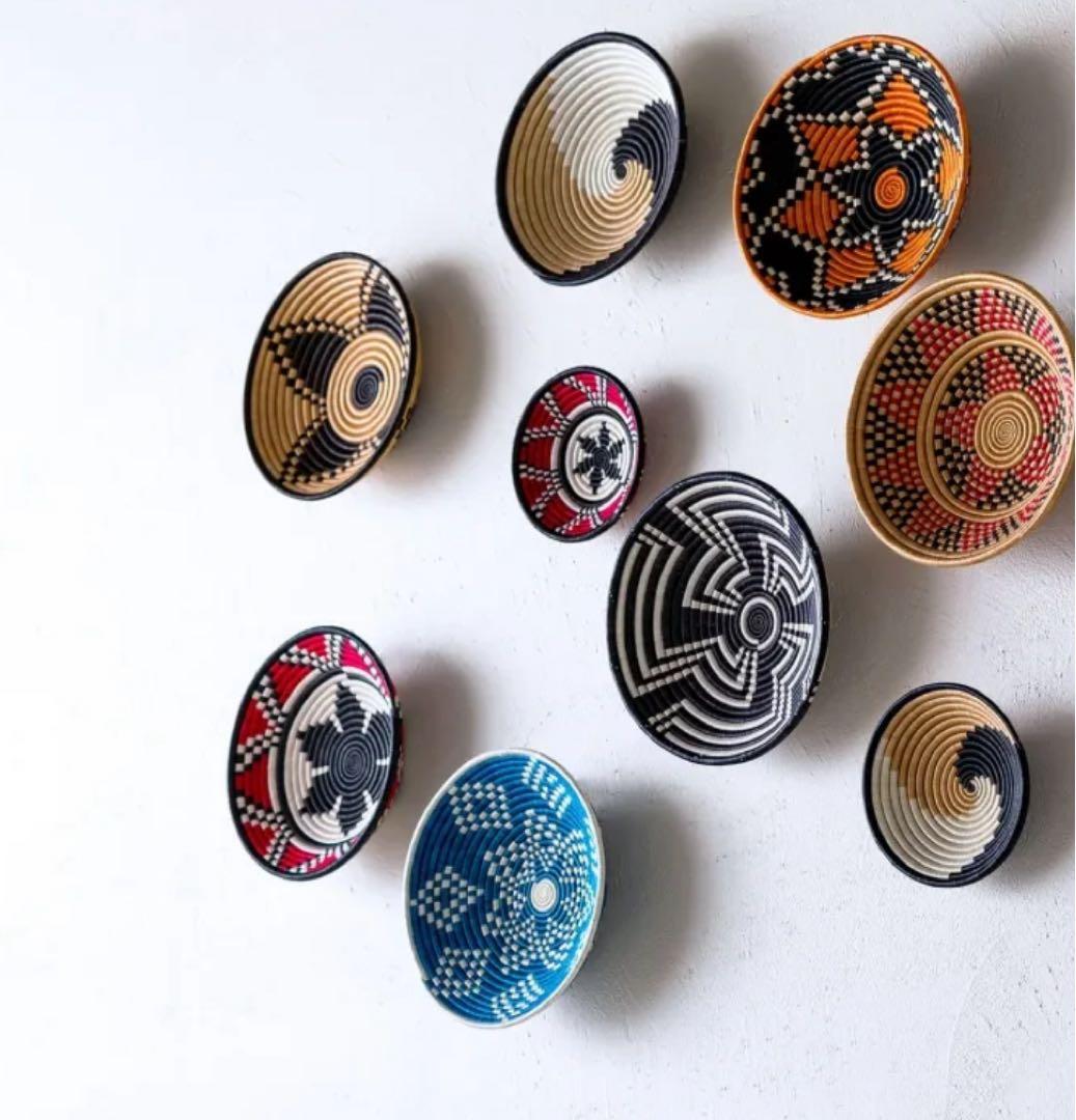 カゴアミドリ Ruise B ルワンダ バスケット　空と太陽　2点おまとめ