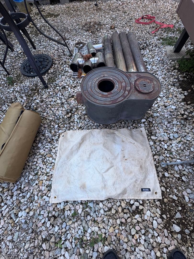 ホンマ　ステンレス　薪ストーブ 煙突　収納　焚き火マット付き