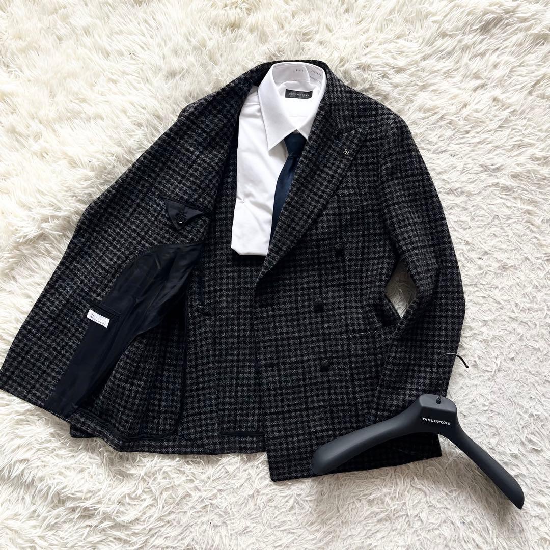 <極美品>TAGLIATORE 新ロゴ ウール ダブル ジャケット 48