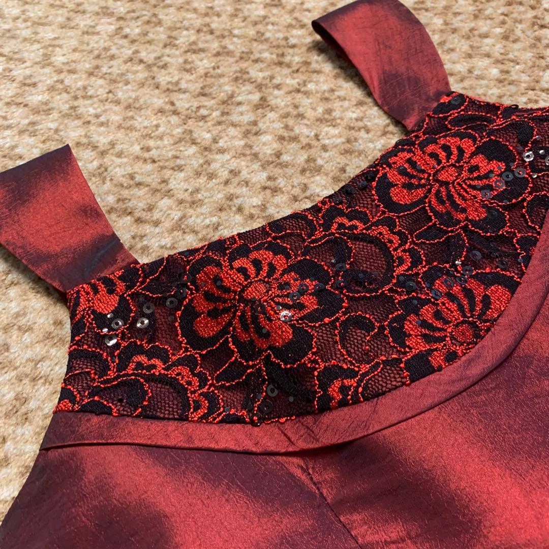 カラードレス(ワインレッド155cm)【美品】脱着カンタン【ブランド】ゆめりすと