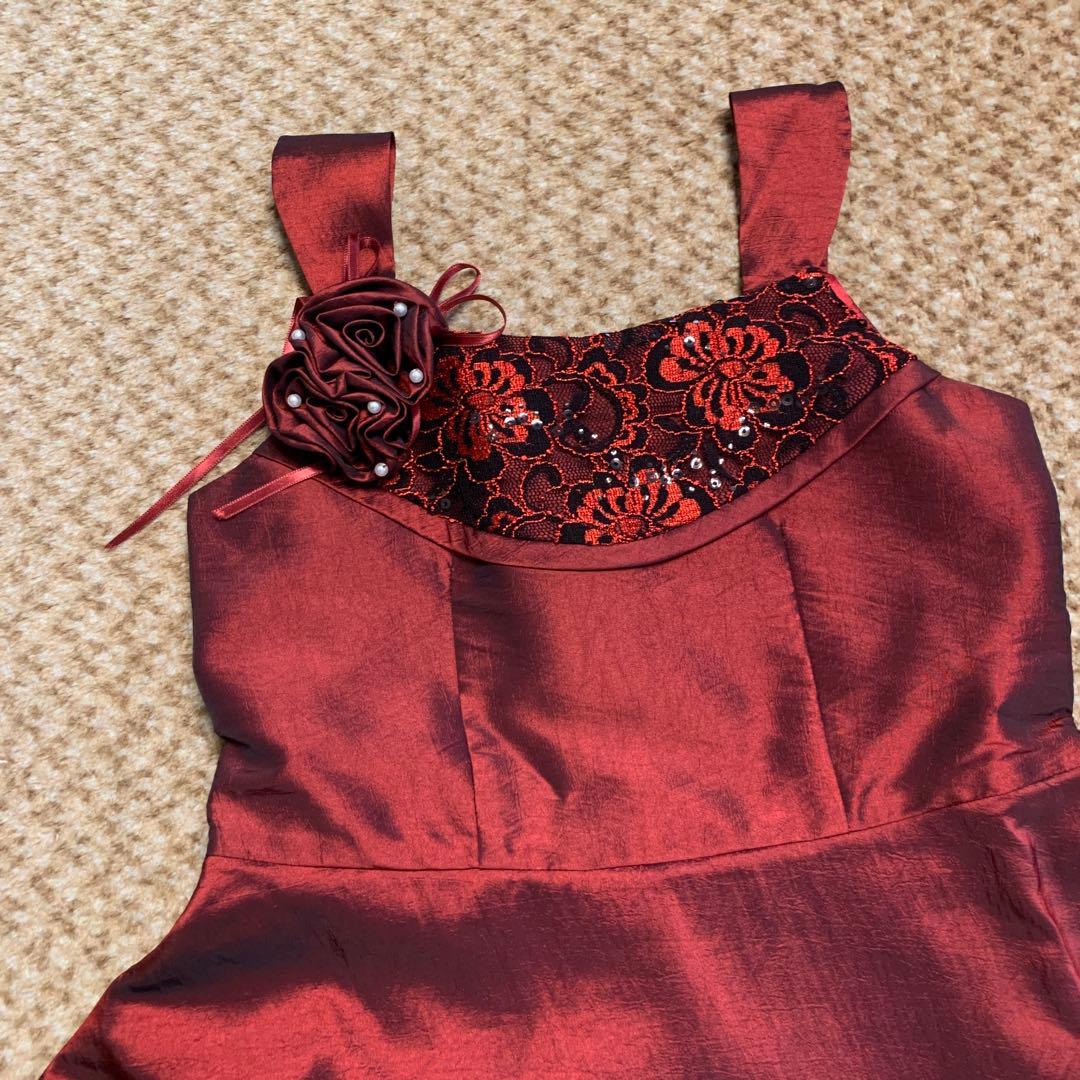 カラードレス(ワインレッド155cm)【美品】脱着カンタン【ブランド】ゆめりすと