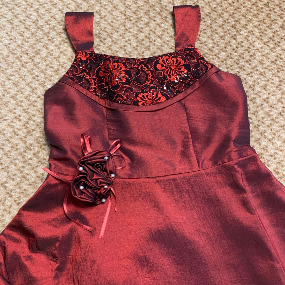 カラードレス(ワインレッド155cm)【美品】脱着カンタン【ブランド】ゆめりすと