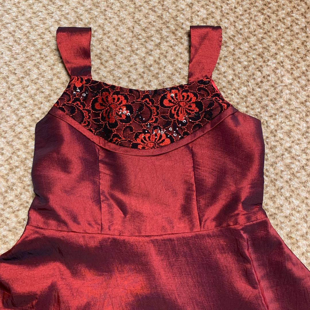 カラードレス(ワインレッド155cm)【美品】脱着カンタン【ブランド】ゆめりすと