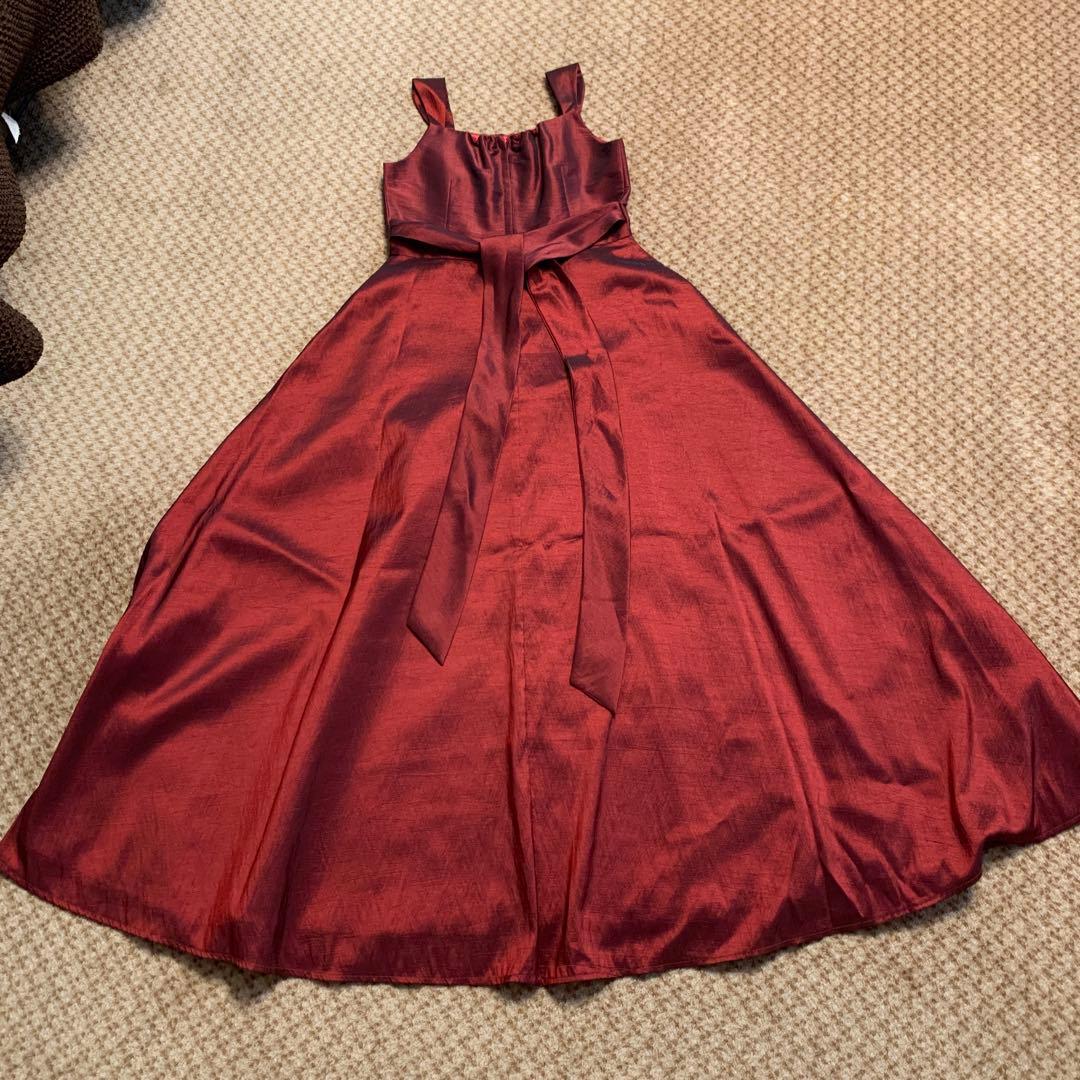 カラードレス(ワインレッド155cm)【美品】脱着カンタン【ブランド】ゆめりすと