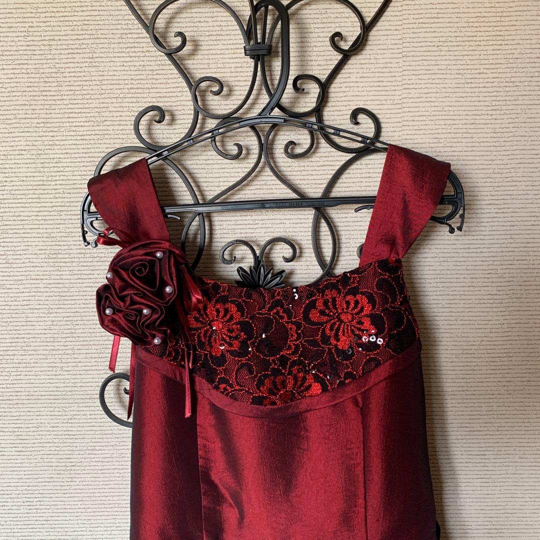 カラードレス(ワインレッド155cm)【美品】脱着カンタン【ブランド】ゆめりすと