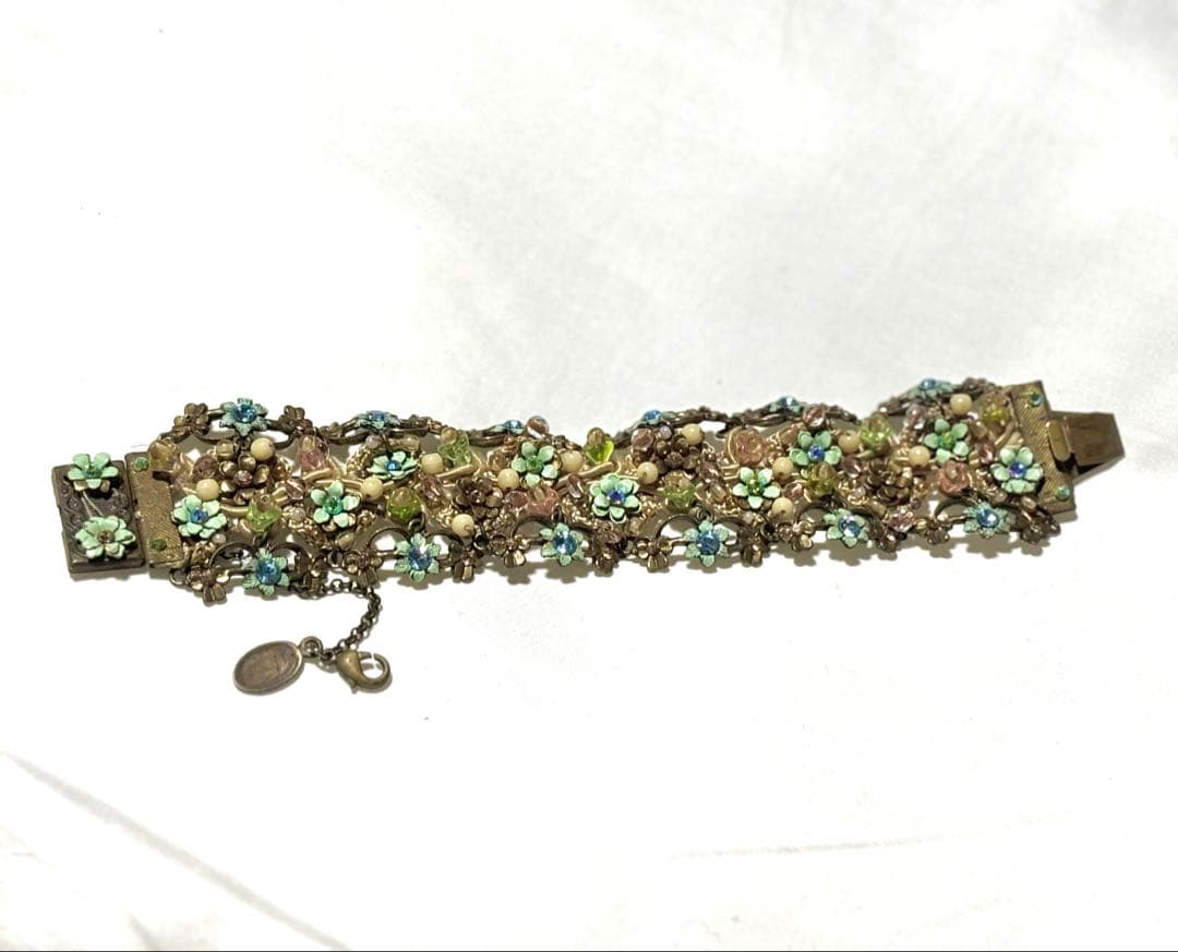 ミハエルネグリン ヴィンテージ調ブレスレット グリーン アンティーク