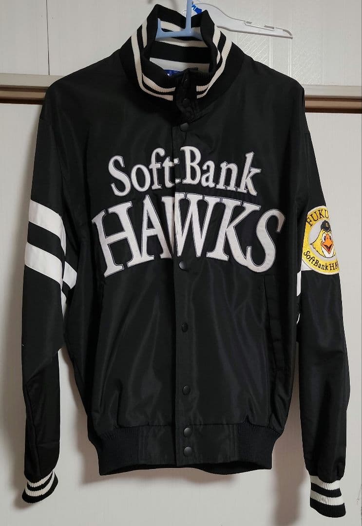 SoftBank Hawks ボタン式ジャケット 黒 サイズM