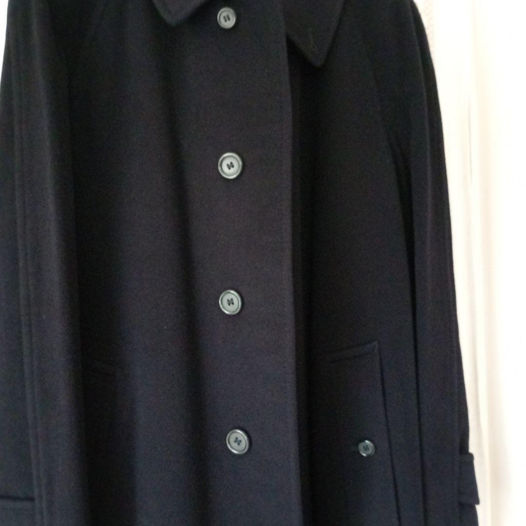 バーバリーロングステンカラーコート　濃紺　L　カシミア100%