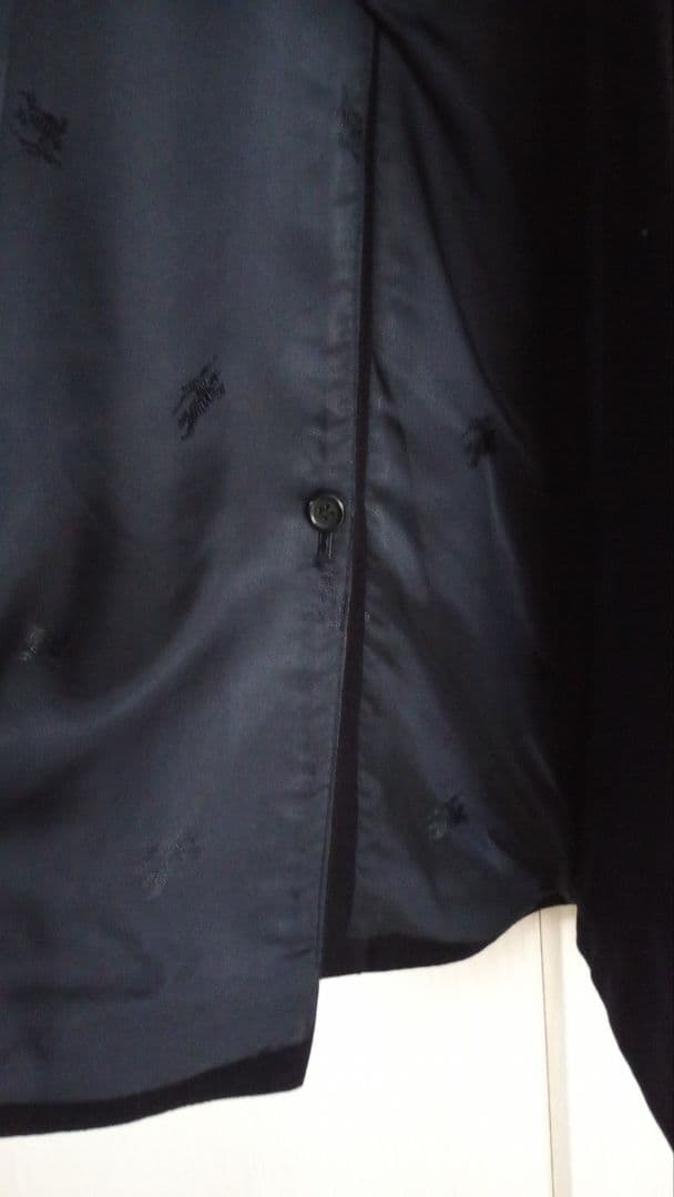 バーバリーロングステンカラーコート　濃紺　L　カシミア100%