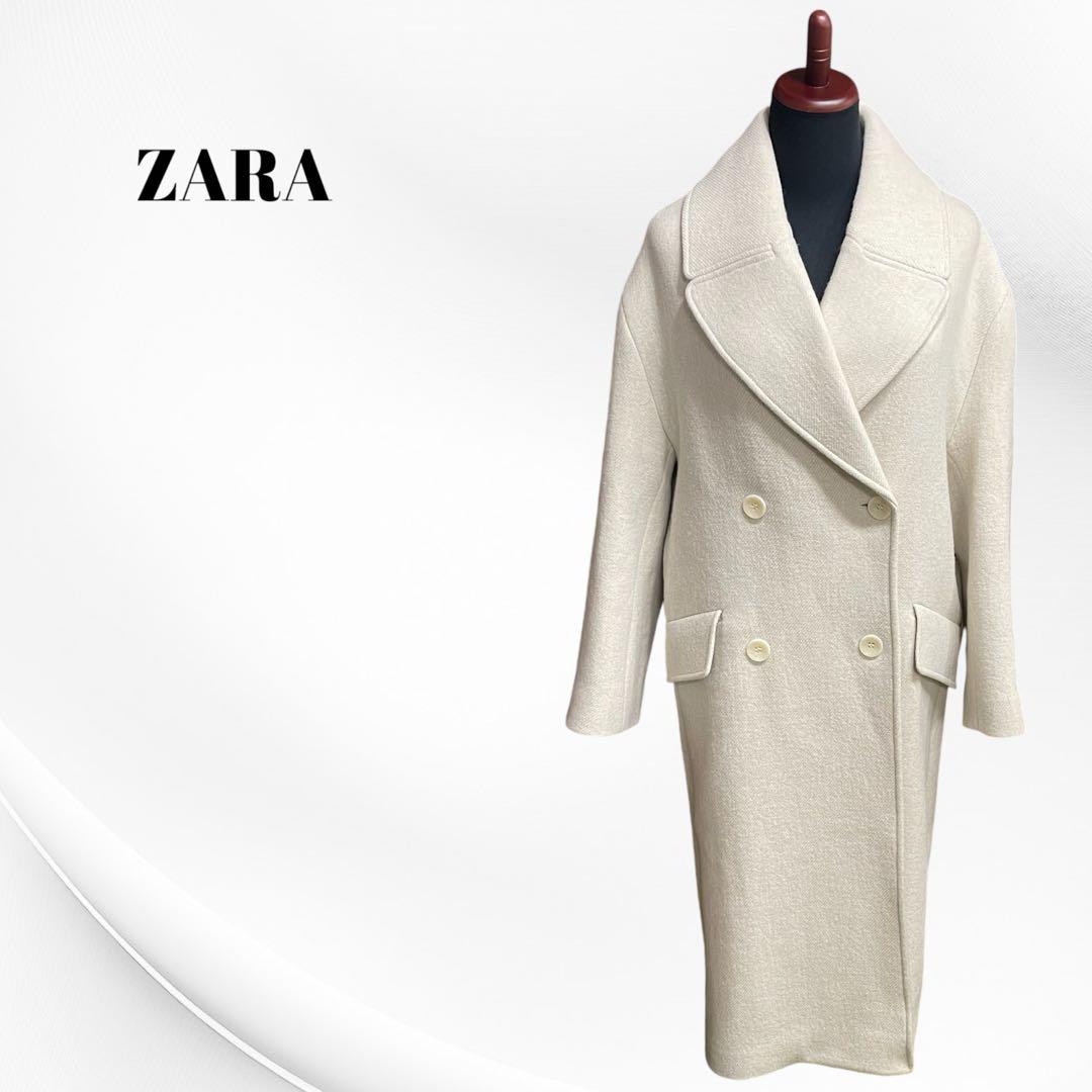 人気 ZARA ザラ MANTECO ショールカラー ダブルブレスドロングコート