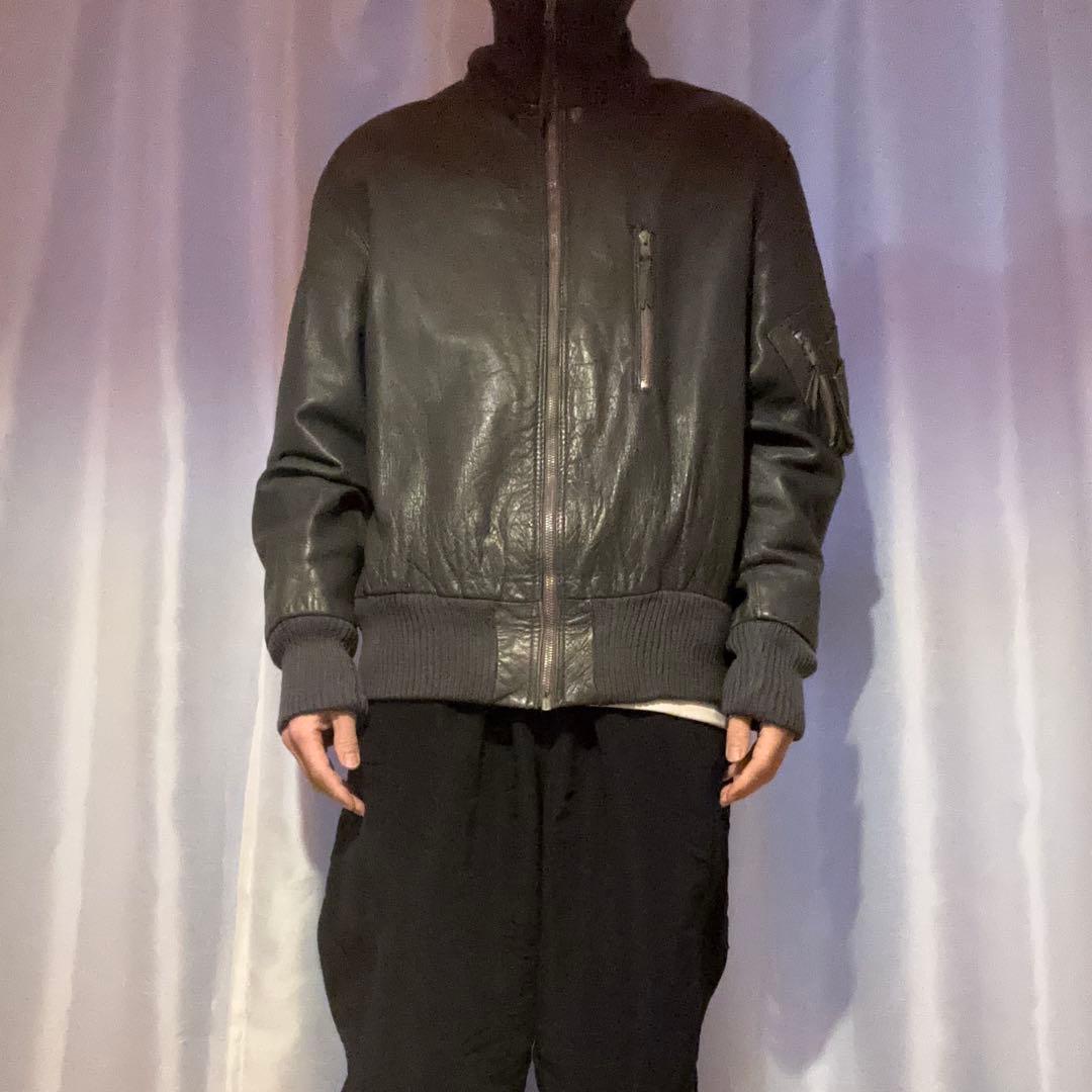 P*a様 【希少】ドイツ軍 レザーフライトジャケット 実物 AEROジッパー リ