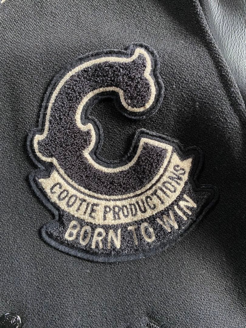 COOTIE スタジャン クーティー【Black×Black】袖レザー