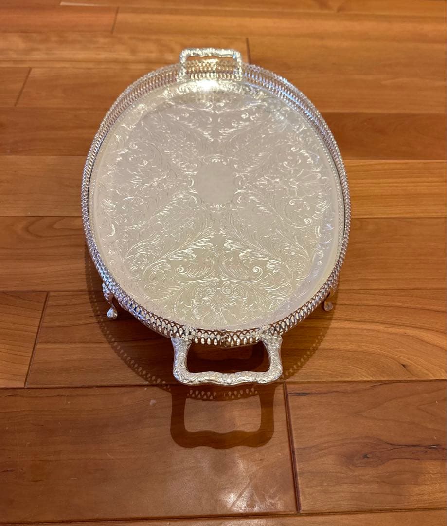 アンティーク 銀メッキ お皿 お盆 イギリス イングランド シルバー 銀色