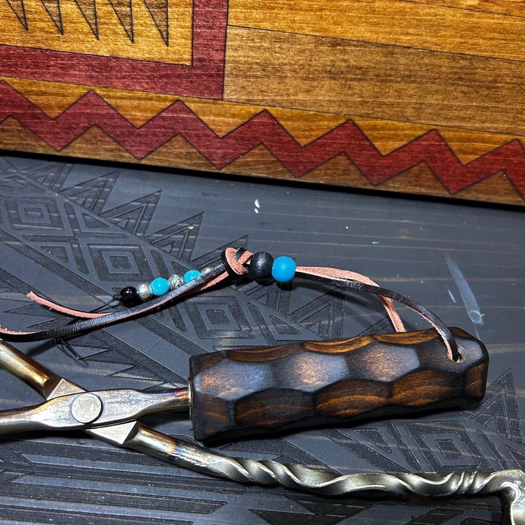 No.10 ツイスト薪ハサミ　ステンレス薪ハサミ　火ハサミ　フルカスタム