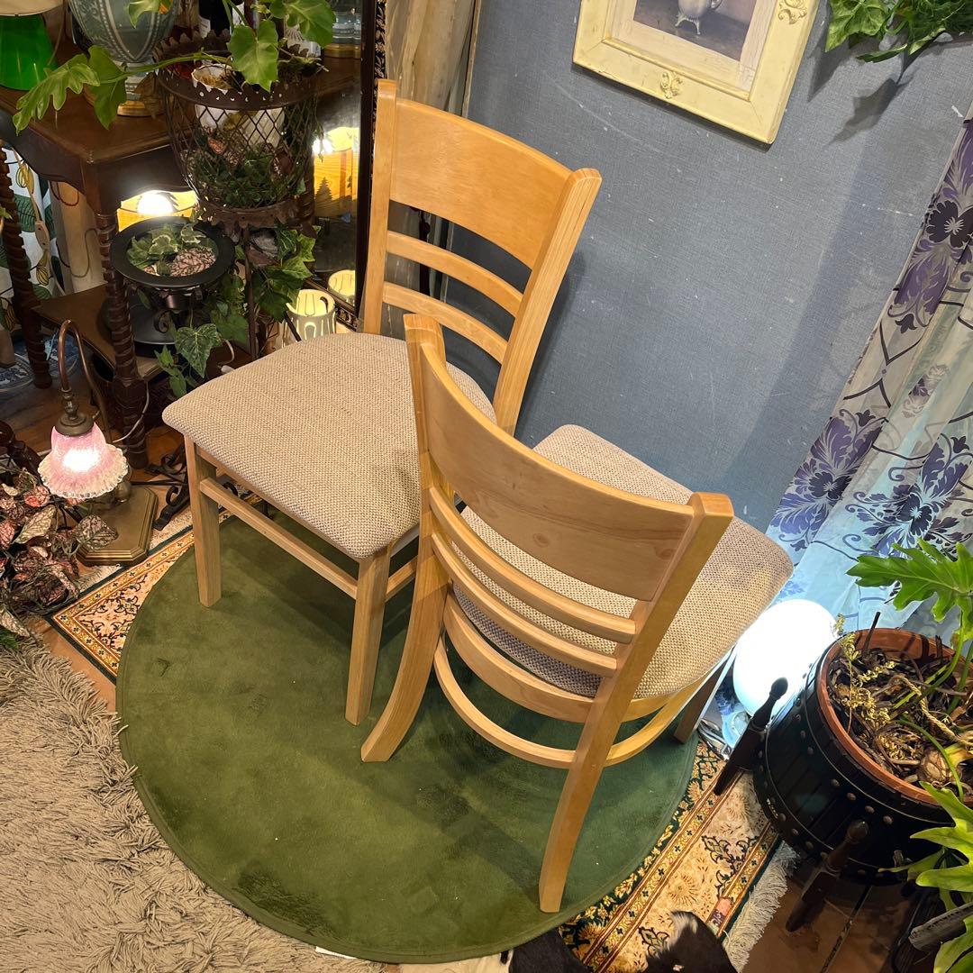 Sale L０　２脚セット　ナチュラルウッド　　ブークレ　ダイニングチェア