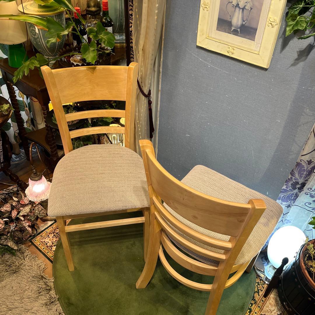 Sale L０　２脚セット　ナチュラルウッド　　ブークレ　ダイニングチェア