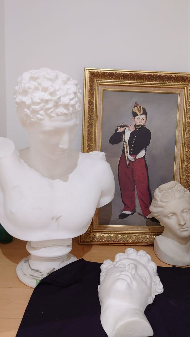 【中古品】石膏像　ヘルメス　胸像　中古品　デッサン用　スタジオ　オブジェ